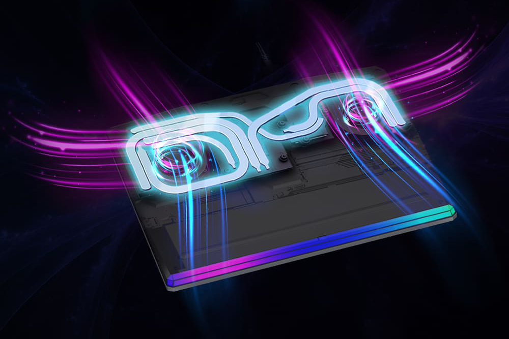 Heatpipeds are displayed to show heat dissipating process.